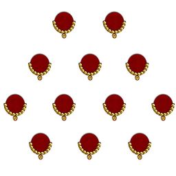 Comet Busters 12-Pcs Handmade Traditional Designer Bindi - Red image 2
