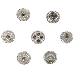 Comet Busters White Embellished Designer Bindis - 7 Pcs image 2