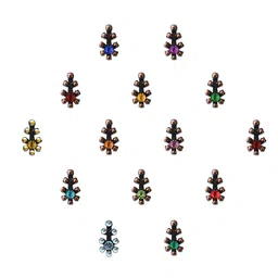 Comet Busters 14-Pcs Handmade Traditional Designer Bindi - Multicolored image 2