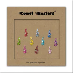Comet Busters 10 Pcs Stone Studded Reusable Bindi - Multicolor image 2