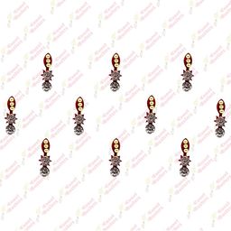 Comet Busters 10 Pcs Stone-Studded Designer Reusable Bindi - Red image 2