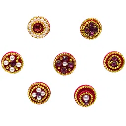 Comet Busters Circular Handcrafted Beautiful Traditional Bindis - 7 Pcs image 3