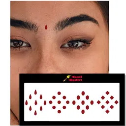Comet Busters 36 Pcs Reusable Designer Bindis - Maroon image 3