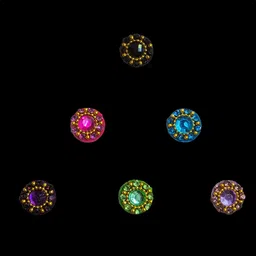 Comet Busters 6-Pcs Handmade Traditional Designer Bindi - Multicolored image 3