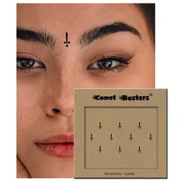 Comet Busters Set of 10 Handcrafted Designer Bindis - Black image 3
