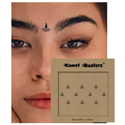 Comet Busters 10 Pcs Reusable Bindi - Black image 3