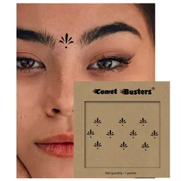 Comet Busters Set of 10 Handcrafted Designer Bindis - Black image 3