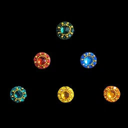 Comet Busters 6-Pcs Handmade Traditional Designer Bindi - Multicolored image 3