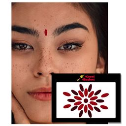 Comet Busters 25 Pcs Traditional Reusable Bindis - Maroon & Red image 3