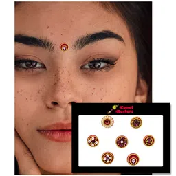 Comet Busters Circular Handcrafted Beautiful Traditional Bindis - 7 Pcs image 4