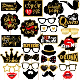 27 Pcs Bachelor Photo Booth Props Bachelor Photo Booth Props/Bride to be Props Photo Booth Board-18