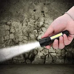 moozmob USB Rechargeable Zoomable COB Flashlight Mini LED Torch Shower Light Shower Laser Light image 3