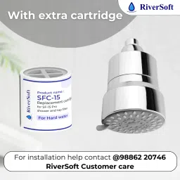 riversoft DIVA-05 Shower filter for hard water with extra cartridge|5 Spray Setting Fixed Mount image 2