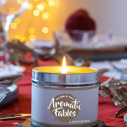 Aromatic Fables White Lemon Grass Scented Tin Jar Candle-image-94