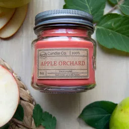 Aromatic Fables Red Apple Orchard Scented Square Glass Jar Candle-image-93