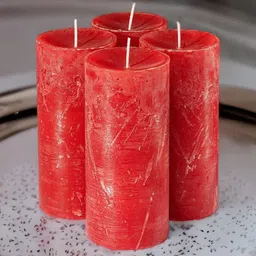 Aromatic Fables Red 4 Pieces Textured Rose Scented Candle-picture-22