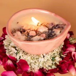 The Orby House Pink Scented Ceramic Diya Jar Candle-image-27