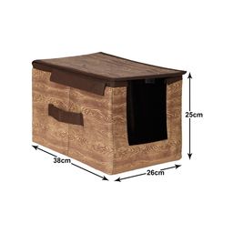 Kuber Industries Pack of 3 Brown Printed Shirt Stacker With Handle & Lid image 5