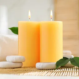 Iris Yellow 2 Pieces Mango Sorbet Pillar Candles-26