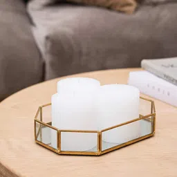 Aromatic Fables White 3 Pieces Jasmine Fragrance Rustic Pillar Candles-3
