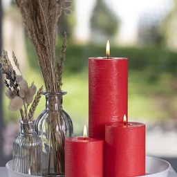 Aromatic Fables Red 3 Pieces Scented Rustic Pillar Candles-16
