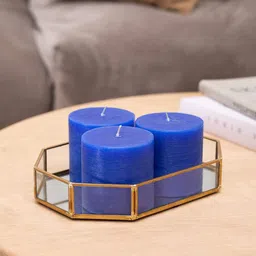Aromatic Fables 3-Pcs Blue Strawberry Scented Pillar Candles-22