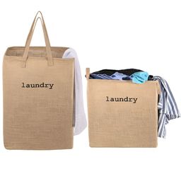 Kuber Industries 2-Pcs Brown Printed Laundry Baskets With Handles-19