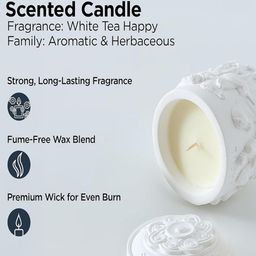 Kuber Industries White Printed Fragrance Jar Candle image 2
