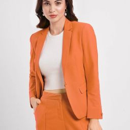 Women Solid Single Breasted Formal Blazer-image-76