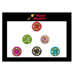 Comet Busters 6 Pcs Embellished Reusable Designer Bindis - Multicoloured image 1