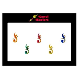 Comet Busters 5 Pcs Embellished Reusable Designer Bindis - Multicolored image 2
