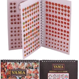 VAMA Stone Studded Kumkum Designer Spiral Bridal Bindi Booklet - Multi-Coloured image 3