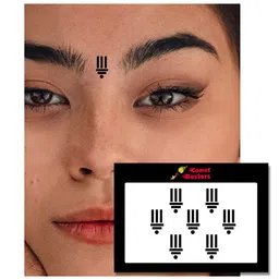 Comet Busters 7 Pcs Reusable Designer Bindis - Black image 3