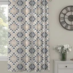 OASIS Beige Geometric Printed Window Curtain-image-10