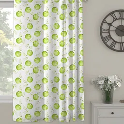 OASIS Green & White Abstract Printed Window Curtain-22