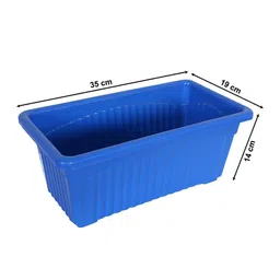 Kuber Industries Set Of 3 Blue Rectangular Jupiter Plastic Window Flower Planters image 3
