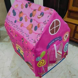 Foldable Kids Play Tent | Birthday Candy House Theme with Cake and Easy Setup-image-5