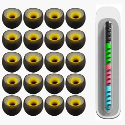 DEFENDER HUB Silicone Rubber Earbuds Tips, Eartips, Earpads 20 Buds , Free Cable Protector In The Ear Headphone Cushion-image-22