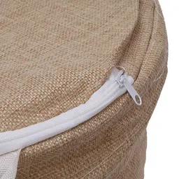 Kuber Industries Beige & Brown Printed Foldable Laundry Bags With Button Handles image 3