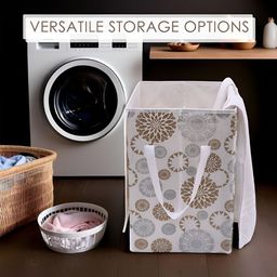 Kuber Industries Set Of 3 White Printed Laundry Bag image 3
