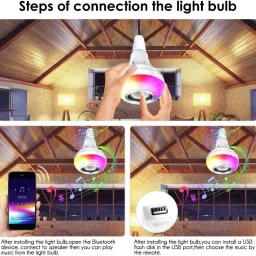 AJ HUB Smart Bulb With Remote Control Bluetooth Enabled Wireless LED Light Bulb Smart Bulb image 3