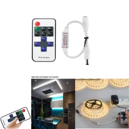 aurecis 12V RF Remote Controller Dimmer for Single Color LED Strip Lights 5050 3528 2835 12 A Toggle Dimmer image 3