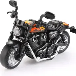 Die-Cast Metal 1:14 Scale Cruiser Motorcycle with Moving Handle-1