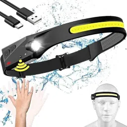 Motion Sensor LED Head Torch USB Rechargeable Headlamp with Adjustable Strap LED Headlamp-image-78