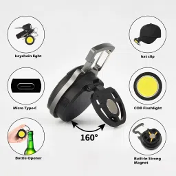 fabsports COB Emergency Flash LED light with 2 colors 6 hrs Torch Emergency Light image 2