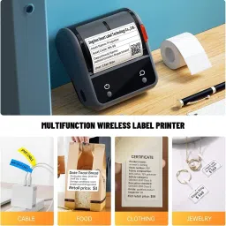 AUSHA B3S Wireless Bluetooth Portable Inkless Label Maker, Mini Sticker Single Function Monochrome Label Printer image 2