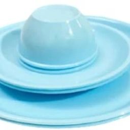 Pack of 6 Plastic Microwave Safe Dinner Set (2 Full Plates+2 Half Plates + 2 Soup Bowls) Dinner Set-image-21