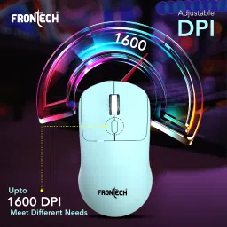 Frontech MS-0058G Dual Mode | 1600 DPI | 4 Buttons| USB Nano Receiver Wireless Ergonomic Optical Mouse with Bluetooth image 4