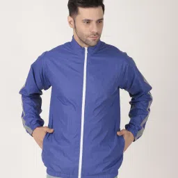 JUST JUNKIES Blue Polyester Lightweight Stylish Zipper Jacket for Bikers Riding, Cycling. Solid Men Wind Cheater-image-37