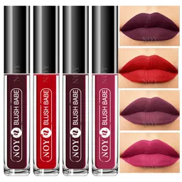 NOY Set Of 4 Blush Babe Waterproof Liquid Matte Lipsticks 4ml Each- Shades 01+ 04+ 05+ 06-64